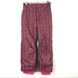 Burton Burgundy Plaid Snowboard Pants Medium